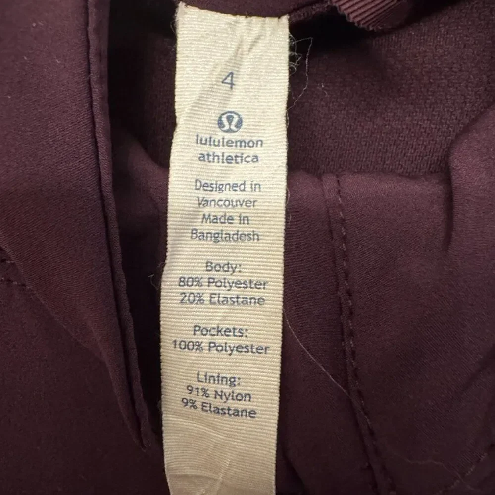Lululemon Step To It Hooded Jacket in Black Cherry Color Size 4